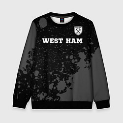 Свитшот детский West Ham sport на темном фоне: символ сверху, цвет: 3D-черный