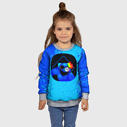 Свитшот детский Радужные друзья: Синий глитч, цвет: 3D-меланж — фото 2