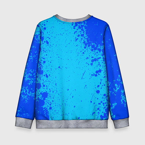 Детский свитшот Радужные друзья: Синий глитч / 3D-Меланж – фото 2