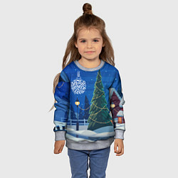Свитшот детский Доброго нового года - праздничная елка, цвет: 3D-меланж — фото 2