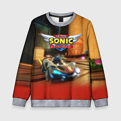 Свитшот детский Team Sonic racing - hedgehog - video game, цвет: 3D-меланж