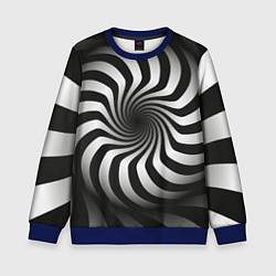 Свитшот детский Объёмная спираль - оптическая иллюзия, цвет: 3D-синий
