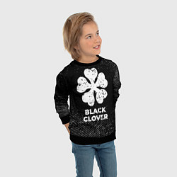 Свитшот детский Black Clover с потертостями на темном фоне, цвет: 3D-черный — фото 2