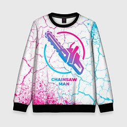 Детский свитшот Chainsaw Man neon gradient style