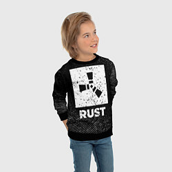 Свитшот детский Rust с потертостями на темном фоне, цвет: 3D-черный — фото 2
