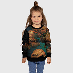 Свитшот детский Абстрактные планеты, цвет: 3D-черный — фото 2