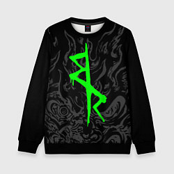 Свитшот детский Логотип Cyberpunk: Edgerunners - Дэвид, цвет: 3D-черный