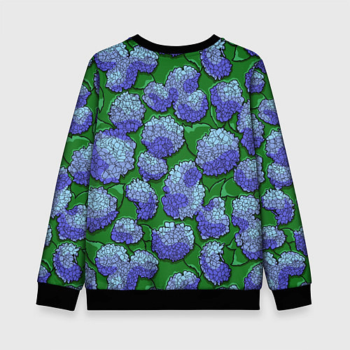 Детский свитшот Цветущая гортензия / 3D-Черный – фото 2