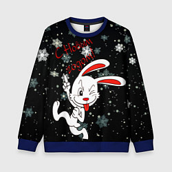 Свитшот детский Подмигивающий кролик, цвет: 3D-синий