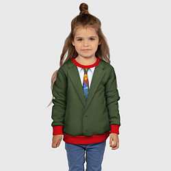Свитшот детский Костюм с галстуком из игры Disco Elysium, цвет: 3D-красный — фото 2