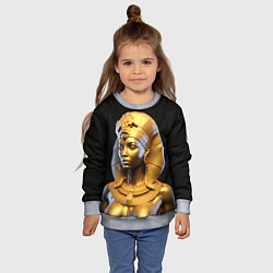 Свитшот детский Нейросеть - золотая египетская богиня, цвет: 3D-меланж — фото 2