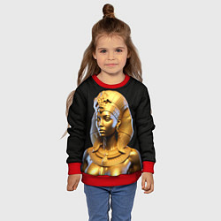 Свитшот детский Нейросеть - золотая египетская богиня, цвет: 3D-красный — фото 2