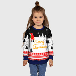 Свитшот детский Merry christmas - Санта Клаус, цвет: 3D-синий — фото 2
