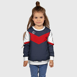 Свитшот детский FIRM темно-синий с красной полосой, цвет: 3D-белый — фото 2