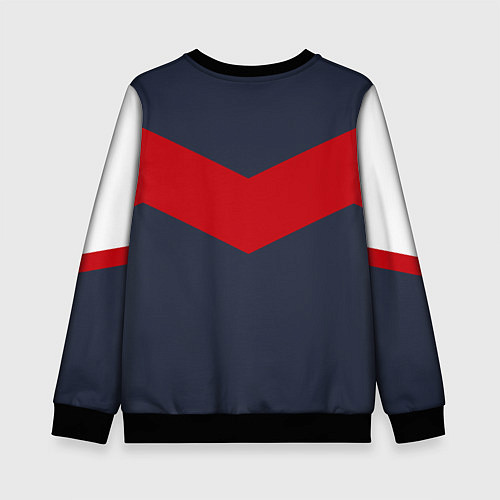 Детский свитшот FIRM темно-синий с красной полосой / 3D-Черный – фото 2