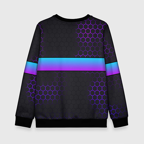 Детский свитшот Дима всегда прав - неоновые соты / 3D-Черный – фото 2