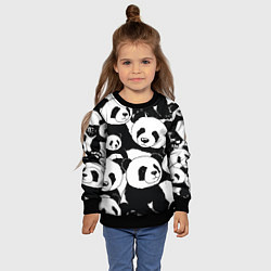 Свитшот детский С пандами паттерн, цвет: 3D-черный — фото 2