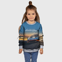 Свитшот детский Lamborghini Huracan STO - car racing, цвет: 3D-меланж — фото 2