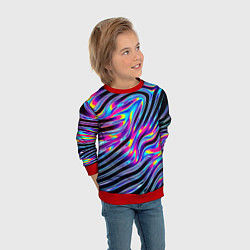 Свитшот детский Голографические полосы, цвет: 3D-красный — фото 2
