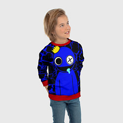 Свитшот детский Радужные друзья - персонаж Синий, цвет: 3D-красный — фото 2