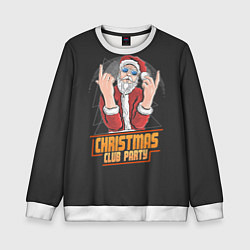 Свитшот детский Рождественская вечеринка, цвет: 3D-белый