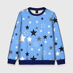 Свитшот детский Звёзды на голубом фоне, цвет: 3D-синий