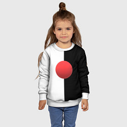 Свитшот детский Красный шар на черно-белом фоне с объемным эффекто, цвет: 3D-белый — фото 2