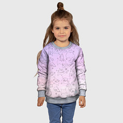 Свитшот детский Зайчики в облачках, цвет: 3D-меланж — фото 2