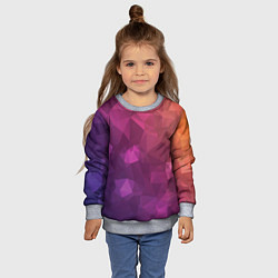 Свитшот детский Разноцветные полигоны, цвет: 3D-меланж — фото 2