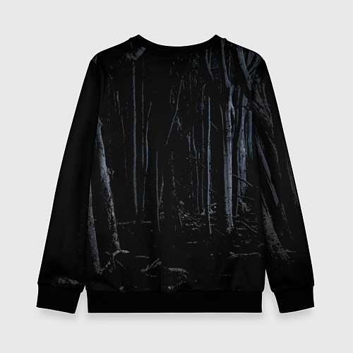 Детский свитшот Сова в лесу / 3D-Черный – фото 2