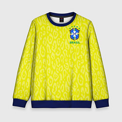 Свитшот детский Форма сборной Бразилии ЧМ 2022, цвет: 3D-синий