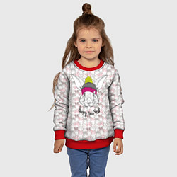 Свитшот детский Морда кролика 2023, цвет: 3D-красный — фото 2