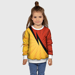 Свитшот детский Желтая красная молния, цвет: 3D-белый — фото 2