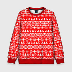 Свитшот детский New Years winter pattern, цвет: 3D-красный