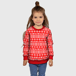 Свитшот детский New Years winter pattern, цвет: 3D-красный — фото 2