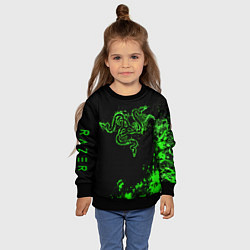 Свитшот детский Razer брызги, цвет: 3D-черный — фото 2