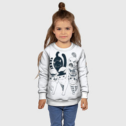 Свитшот детский Любопытные кошки, цвет: 3D-белый — фото 2