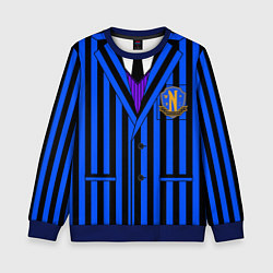 Свитшот детский Ученик академии Невермор: униформа, цвет: 3D-синий