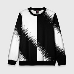 Свитшот детский Белая и чёрная полоса, цвет: 3D-черный