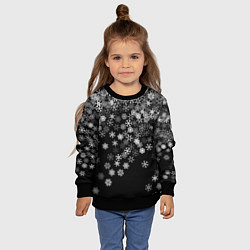 Свитшот детский Пушистые снежинки, цвет: 3D-черный — фото 2
