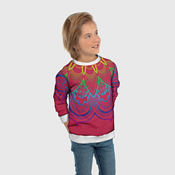 Свитшот детский Viva magenta mandala, цвет: 3D-белый — фото 2