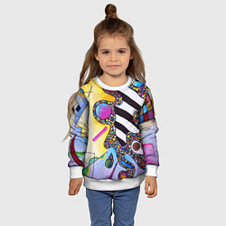 Свитшот детский Василий Кандинский Абстрактная композиция, цвет: 3D-белый — фото 2