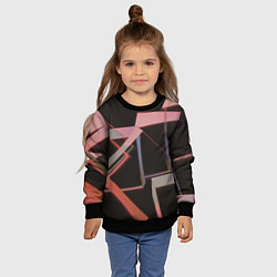 Свитшот детский Абстрактные розовые стеклянные блоки, цвет: 3D-черный — фото 2