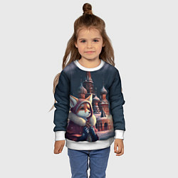 Свитшот детский Лиса на Красной площади, цвет: 3D-белый — фото 2