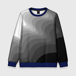 Свитшот детский Черно белые волны, цвет: 3D-синий