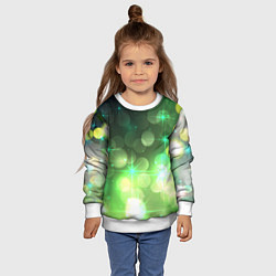 Свитшот детский Неоновый зеленый блеск и черный фон, цвет: 3D-белый — фото 2