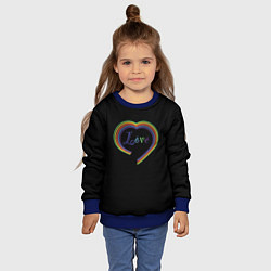 Свитшот детский Разноцветное сердце, цвет: 3D-синий — фото 2