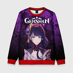 Свитшот детский Сёгун Райдэн - архонт инадзумы, цвет: 3D-красный