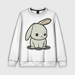 Свитшот детский Грустный зайчик, цвет: 3D-белый