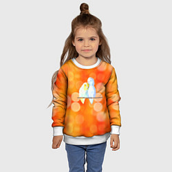 Свитшот детский Пара влюбленных попугаев, цвет: 3D-белый — фото 2